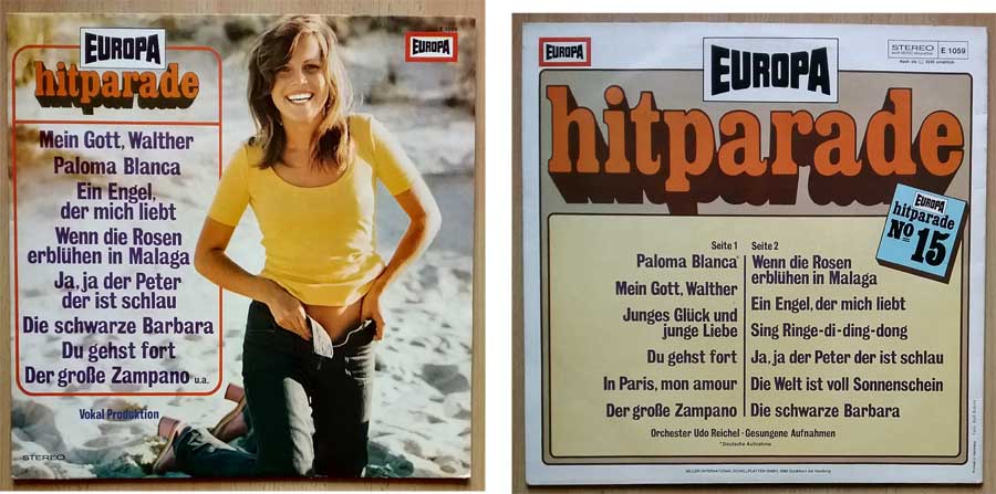 Langspielplatte mit Tophits Europa Hitparade No. 15