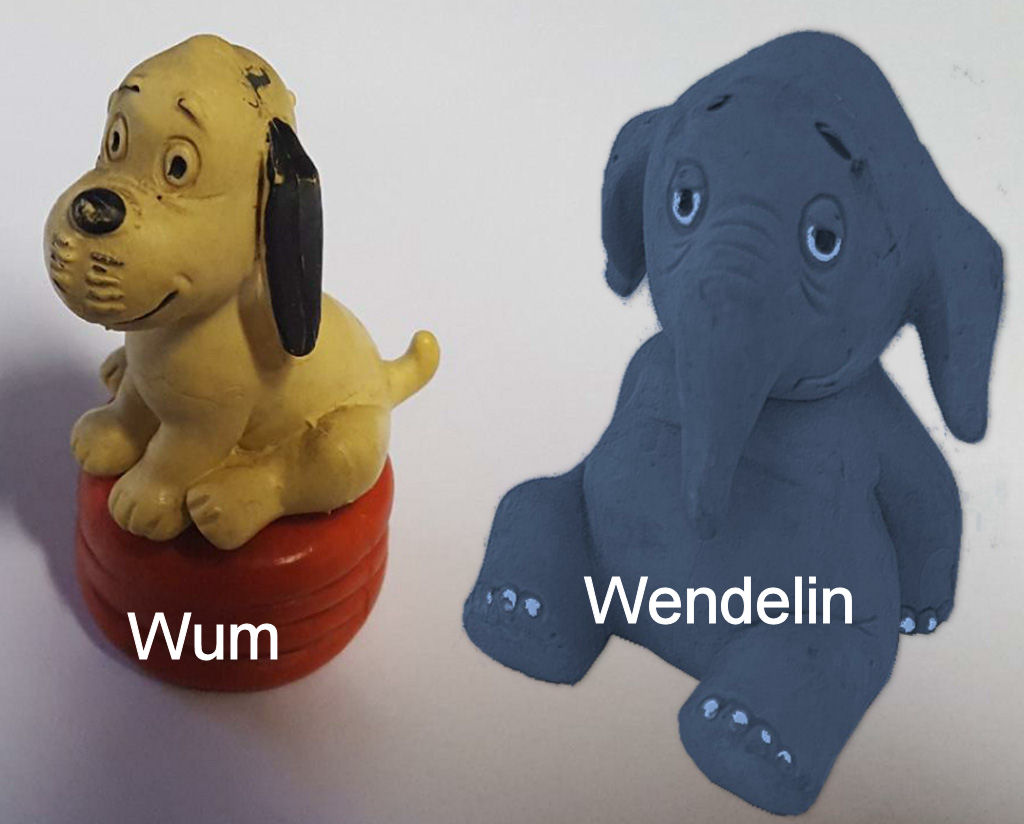 Wiedererkennungswert die Figuren Wum und Wendelin